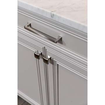 Top_Knobs Ascendra Pull Color Flat Black 5 1/16” Length Transcend Coll Contemporary Transitional Bar Handle Decorative Kitchen Bath Cabinet Hardware Dresser Bathroom Metal Handle Interior Home