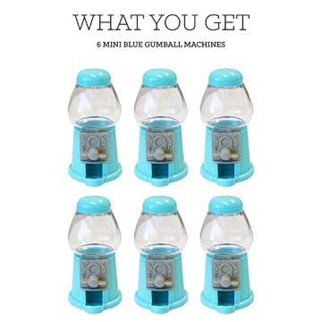 Charming Blue Gumball Machine Set of 6 for Parties