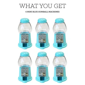 Charming Blue Gumball Machine Set of 6 for Parties