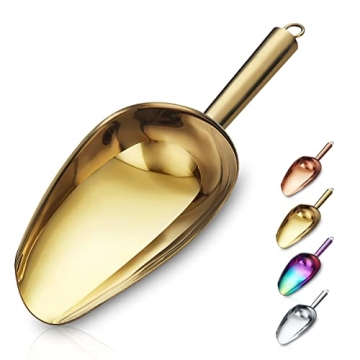 Berglander Gold Ice Scoop - 6 Oz Stainless Steel Design