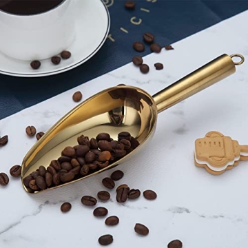 Berglander Gold Ice Scoop - 6 Oz Stainless Steel Design