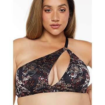 Savage X Fenty, Women's, Cold-Hearted Snake Asymmetrical Lace Bralette, Venomous Vixen Snake Lace, S