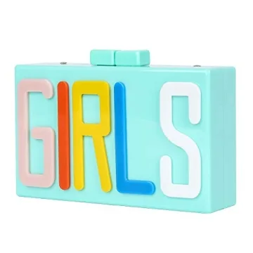 Shiratori Women Evening Clutch Bag, Acrylic Square Box Shoulder HandBags For Wedding Party Tote Purs...