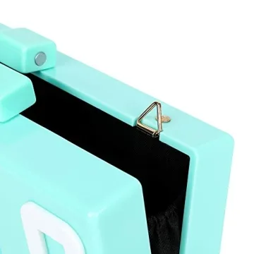 Shiratori Women Evening Clutch Bag, Acrylic Square Box Shoulder HandBags For Wedding Party Tote Purse (Green)