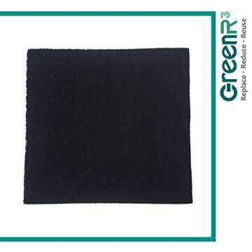 GreenR3 1-PACK Cut-to-Fit Carbon Pad 16 x 48 inches for Air Filters Charcoal Sheet fits Air Purifiers Range Hoods Furnace Filters removes Odor VOC Parts Accessories Replacement Replenishment and more