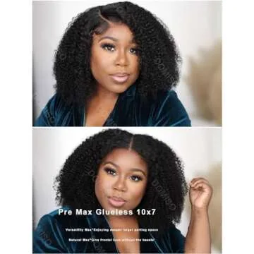Domiso Glueless HD Lace Pre Cut Afro Kinky Curly Wig – 10x7 Max Part, Human Hair, Bleached Knots