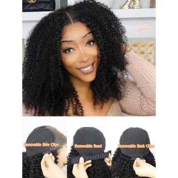 Domiso Glueless HD Lace Pre Cut Afro Kinky Curly Wig