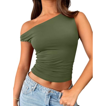Trendy Queen Women's Summer Off The Shoulder Crop Tank Top - Y2K Style
