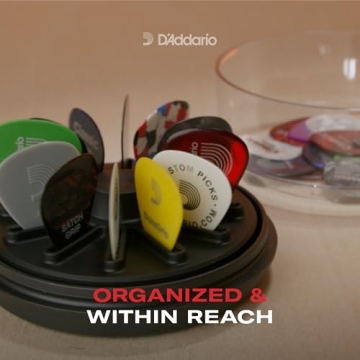 D'Addario Guitar Pick Holder 360: Unique Pick Storage Solution with Clear Lid