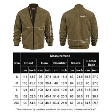 COOFANDY Mens Varsity Bomber Jacket Casual Lightweight Jackets Vintage Suede Coat