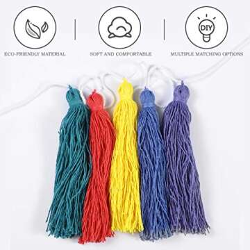 Colorful IMIKEYA Tassel and Pom Pom Garland Set
