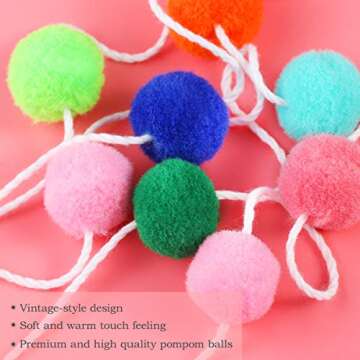 Colorful IMIKEYA Tassel and Pom Pom Garland Set