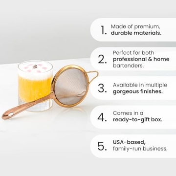 A Bar Above Professional Mesh Cocktail Strainer for Home Bar