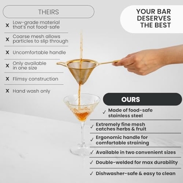 A Bar Above Professional Mesh Cocktail Strainer for Home Bar