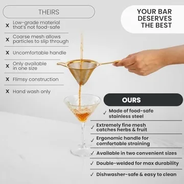 A Bar Above Professional Mesh Cocktail Strainer for Home Bar