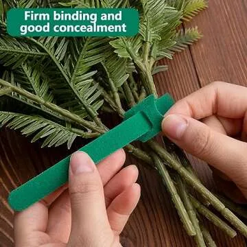60 Pcs Christmas Garland Ties - 12" Adjustable Holiday Garland Ties - Reusable Nylon Garden Plant Cable Straps for Christmas Tree Wreath Stairways Railings Decoration (Green)