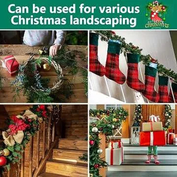 60 Pcs Christmas Garland Ties - 12" Adjustable Holiday Garland Ties - Reusable Nylon Garden Plant Cable Straps for Christmas Tree Wreath Stairways Railings Decoration (Green)