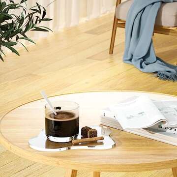 Leadiy Acrylic Coaster Decorative Plates, Irregular Bar Drink Coaster, Clear Cloud Shape Coffee Cup Coaster, Perfect for Tabletop Protection and Accessories Display.(Clear)