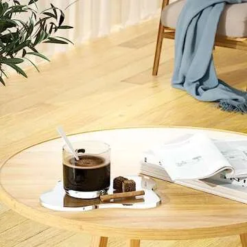 Leadiy Acrylic Coaster Decorative Plates, Irregular Bar Drink Coaster, Clear Cloud Shape Coffee Cup Coaster, Perfect for Tabletop Protection and Accessories Display.(Clear)