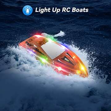 YEETFTC RC Boat for Kids,2Pack LED Light Remote Control Boat for Pools and Lakes,Bathtub Toy Boats w...