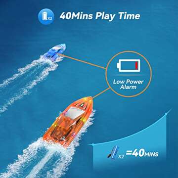 YEETFTC RC Boat for Kids,2Pack LED Light Remote Control Boat for Pools and Lakes,Bathtub Toy Boats with Whole Body Waterproof,Rechargeable Battery,Low Battery Alarm,Water Play Toy Gift for Boys&Girls