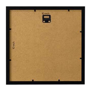 eletecpro 10x10 Picture Frames Set of 9 Classic Gallery Wall Frame Set, Displays 5x5 or 10x10 without Mat, Black Picture Frames Collage Wall Decor, Square Frames for Home Decor