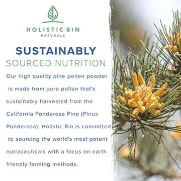 Holistic Bin Pine Pollen Capsules - 500mg Organic Superfood