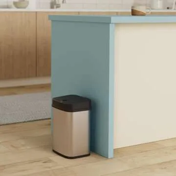 NINESTARS DZT-12-5 Bedroom or Bathroom Automatic Touchless Infrared Motion Sensor Trash Can, 3 Gal 1...