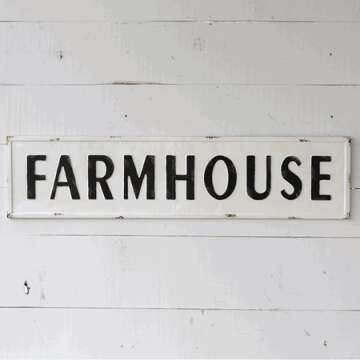 USECARA Farmhouse Embossed Painted Metal Sign for Rustic Farmhouse Home Decor