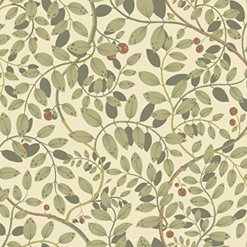 Elegant A-Street Prints Kirke Green Leafy Vines Wallpaper for Beautiful Interiors