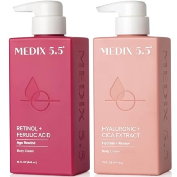 Medix 5.5 Retinol Body Lotion + Hyaluronic Acid Cream, Moisturizer Body & Face Lotion Set | Hydratin...