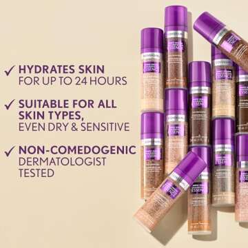 Covergirl Simply Ageless Skin Perfector Essence Foundation, 30 Light-Medium, Tinted Skin Perfector, Skincare Makeup Hybrid, Sheer Tint, Radiant Finish, Skin-Like Finish, Vegan Formula, 1.0oz