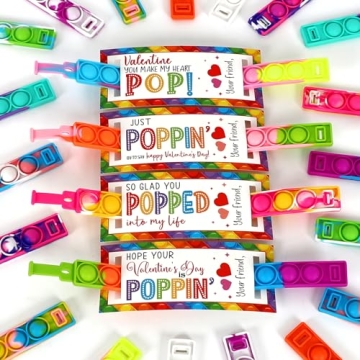 DAZONGE Pop It Valentine Cards for Kids School Exchange