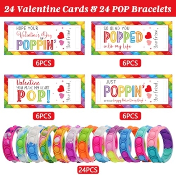 DAZONGE Pop It Valentine Cards for Kids School Exchange