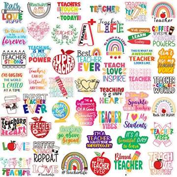 Teacher Stickers Vinyl Waterproof Teacher Appreciation Gifts for Laptop Water Bottle Back to School ...