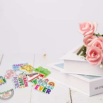 Teacher Stickers Vinyl Waterproof Teacher Appreciation Gifts for Laptop Water Bottle Back to School Supplies 100Pcs