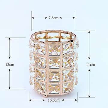 LUGUNU Makeup Brush Holder Organizer Crystal Vanity Decor Bling Personalized Comb Brushes Pen Storage Box Container (Crystal Pot)