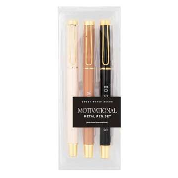 Motivational Metal Pen Set - Inspirational Office Accessories