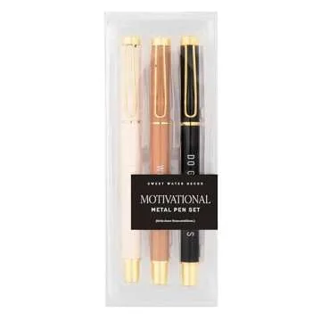 Motivational Metal Pen Set - Inspirational Office Accessories