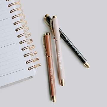 Motivational Metal Pen Set - Inspirational Office Accessories