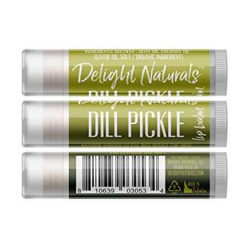 Delight Naturals Weird Flavor Fun Lip Balm Gift Set - Dill Pickle, Pizza, and Bacon