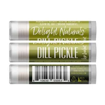 Delight Naturals Weird Flavor Fun Lip Balm Gift Set - Dill Pickle, Pizza, and Bacon