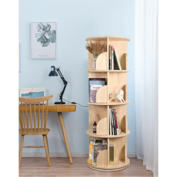 Bear Qiaqia 360° Rotating Bookshelf for Kids & Adults