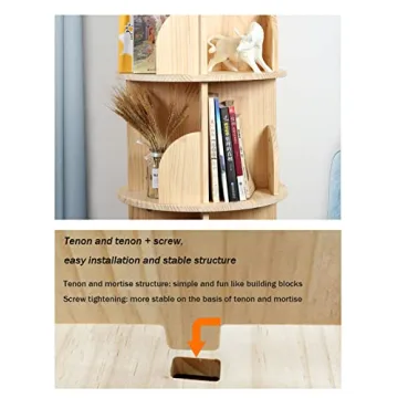 Bear Qiaqia 360° Rotating Bookshelf for Kids & Adults