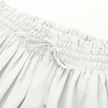 Women White Boho Skirt Summer Flowy Beach Skirt with Pockets White M