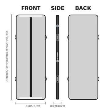 AKSPORT Air Mat Tumble Track 10ft 13ft 16ft 20ft Inflatable Gymnastics Mat Air Tumbling Mat with Air...