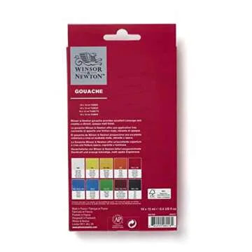 Winsor & Newton Gouache Paint Set, 10 Count, 12ml (0.4-oz) Tubes