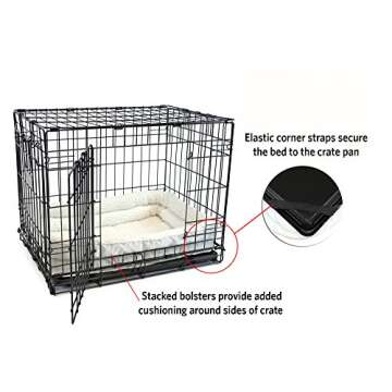 MidWest Homes for Pets Double Bolster Pet Bed | 30-Inch Dog Bed ideal for Medium Dog Breeds & fits 30-Inch Long Dog Crates