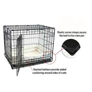 MidWest Homes for Pets Double Bolster Pet Bed | 30-Inch Dog Bed ideal for Medium Dog Breeds & fits 30-Inch Long Dog Crates