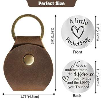 Jack&Chris Pocket Hug Token Long Distance Relationship Keepsake, Double Sided Message Engraved with ...